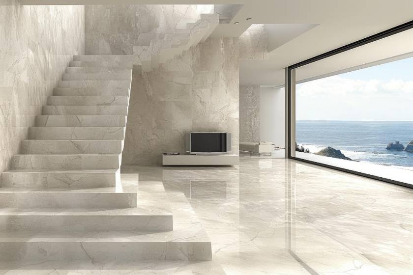 Ambiente rivestito in marmo